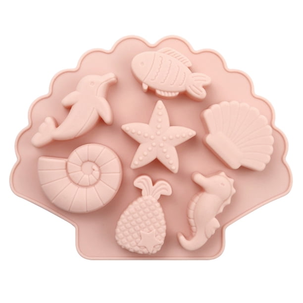 Molde flexible para tartas con diseño de animales del océano, herramienta de bricolaje, molde de silicona 3D para repostería.