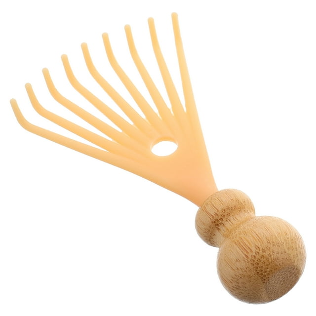 Masajeador de cabeza, rascador de cabeza, masajeador de cuero cabelludo, peine manual de resina, herramienta de masaje relajante, herramienta de relajación manual tipo garra, color beige