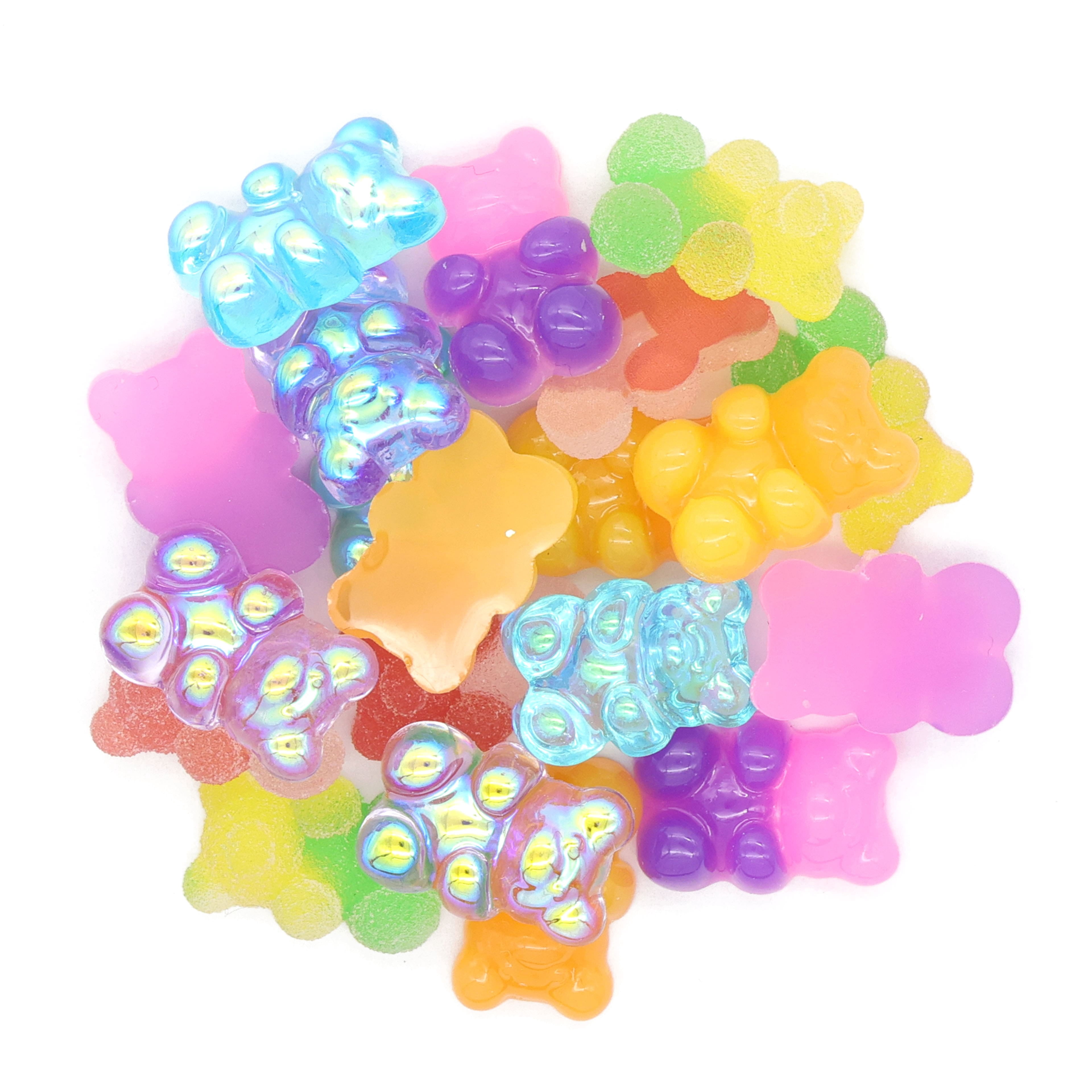 Mixed Gummy Bear Embellishments by Creatology – Assorted Color Epoxy Resin Craft Bears for Kids’ DIY Projects & Decorations - 12 Pack