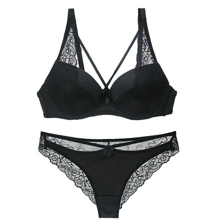 

Floleo Clearance Women s Lingerie Set Sexy Lace Bra And Panties Summer Thin Lingerie Set Deals