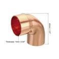thumbnail image 2 of Uxcell 90 Degrees Elbow Copper Pipe Fitting Short Turn Welding Connection 1 Inch ID, Pack of 10, 2 of 6