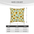 thumbnail image 4 of Fotbe White Blue Striped Sunflower Pattern Velvet Decorative Throw Pillow Covers with Elegant Piping, Soft Plush Cushion Cover for Sofa, Bed, Car, Office-18"x18", 4 of 8