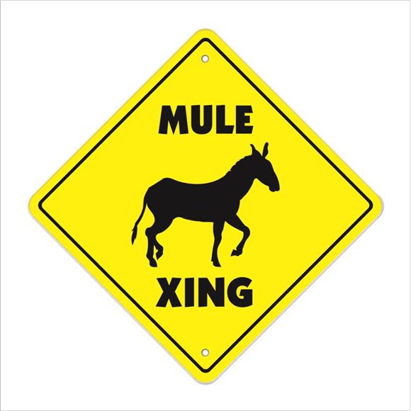 SignMission X-MULE 12 x 12 Po Panneaux de Signalisation Xing pour la Zone de Passage des Mules