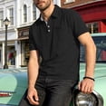 thumbnail image 2 of Garbnen Polo Shirt for Men Lapel Collar Henley Men Short Sleeve Shirt Big and Tall Vacation Summer Work Shirts Men with Pocket, 2 of 7