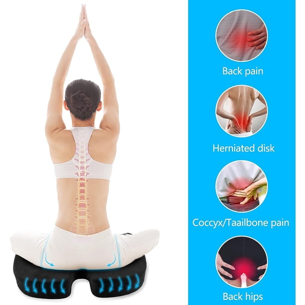 Coussin Anti-Escarres Ergonomique En Gel Et Mémoire De Forme – Soulagement Coccyx, Hémorroïdes & Douleurs Assises – Idéal Bureau, Lit & Fauteuil Roulant