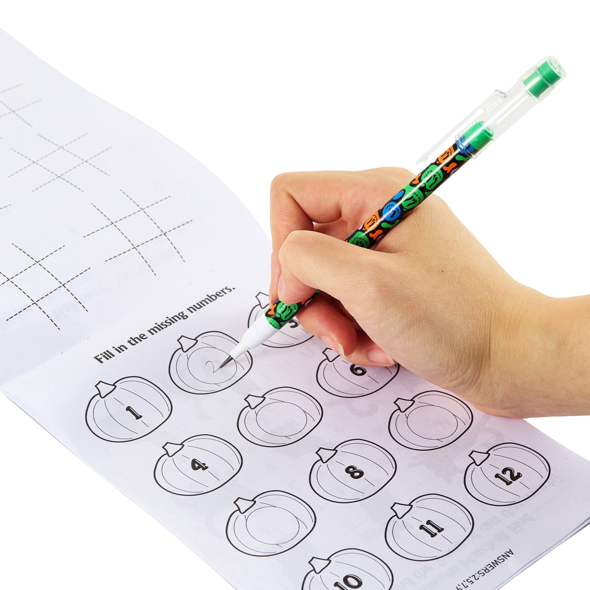 Activity Books with Push Pencils Party Favors, Multicolor, 12 Pieces, Halloween by Way To Celebrate