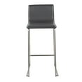 thumbnail image 6 of Mara Contemporary Barstool In Stainless Steel And Grey Faux Leather - Set Of 2, 6 of 7