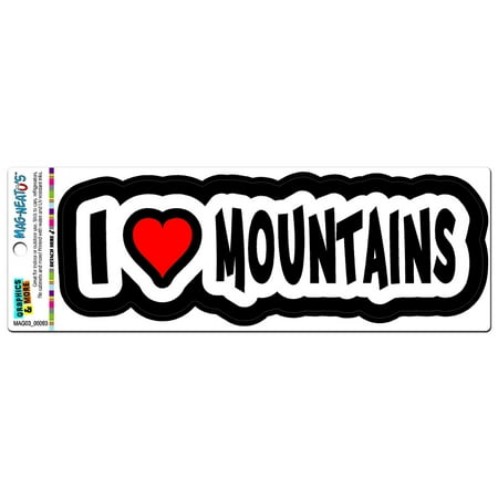I Love Heart Mountains - Hiking Climbing MAG-NEATO S(TM) Car/Refrigerator Magnet