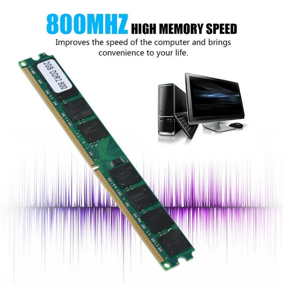 Sonew Ram de Mémoire pour PC, DDR2 Ram de Mémoire, DDR2 2G 800MHz PC2-6400 PC Ram 240Pin Module Compatible pour Intel / AMD