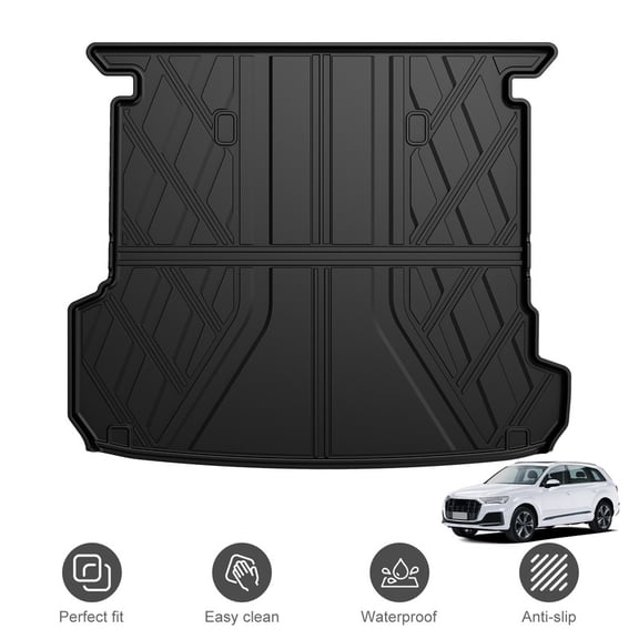 Custom Fit All‑Weather TPE Rubber Cargo Liner, Trunk Mat for 2017‑2026 Audi Q7 / SQ7, Waterproof Non-Slip Rear Trunk Accessories