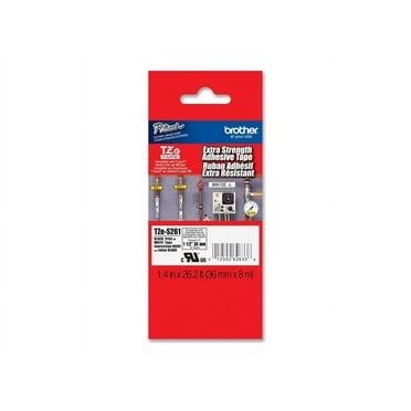 Brother Genuine P-touch TZE-S261 Tape, 1-1/2" (1.4") Wide Extra-Strength Adhesive Laminated Label Maker Tape, Black on White, 1.4 in. x 26.2 ft. (36mm x 8M), TZES261
