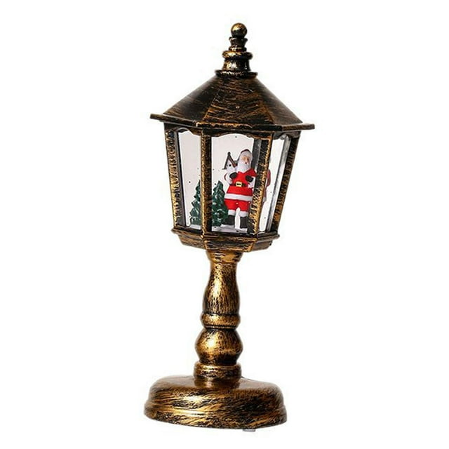 Caja de música navideña con forma de bola de nieve brillante y farol musical de Papá , adorno navideño para dormitorio, bar, habitación infantil,