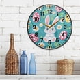 thumbnail image 3 of Yayeee Wall Clock Battery Operated 9.5" Silent Quartz Non-Ticking for Living Room Decor, Cartoon Easter Bunny, 3 of 8