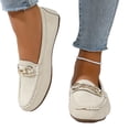 thumbnail image 5 of Domzle Women's Loafer Shoes Comfortable Slip on Casual Flat Penny Shoes for Walking Dressy Beige 38, 5 of 6