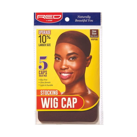 KISS - RED 5 PCS STOCKING WIG CAP (DARK BROWN)