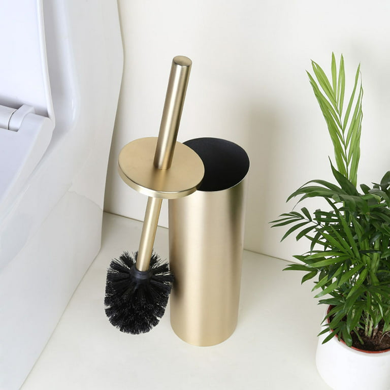 Pp Material Golden Edge Toilet Brush Set Toilet Cleaning - Temu