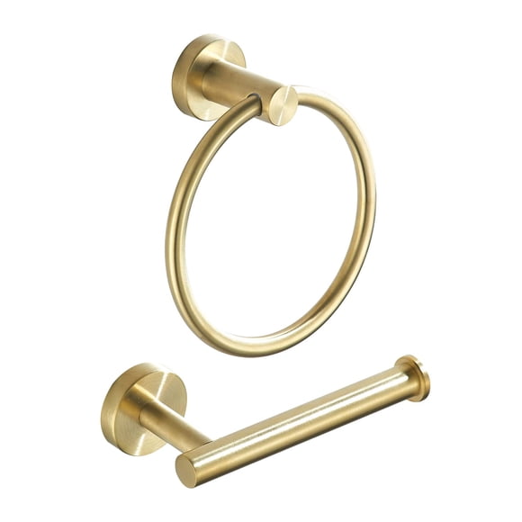 FAIRGIA Toilet Paper Holder Towel Ring Brushed Gold Bathroom Hardware Hand Towel Holder Bathroom Accessories Set Wall Mount Stainless Steel
