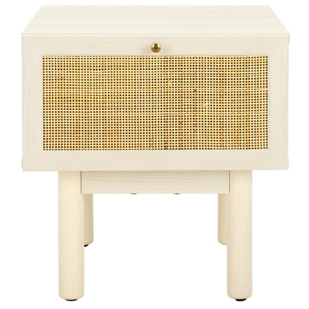 SAFAVIEH Aino Modern 1 Drawer Nightstand Bleached White