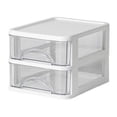 thumbnail image 3 of Transparent Drawer Storage Pencil Box Desk Plastic Mini Bedroom Storage Box 2 Layers White, 3 of 9