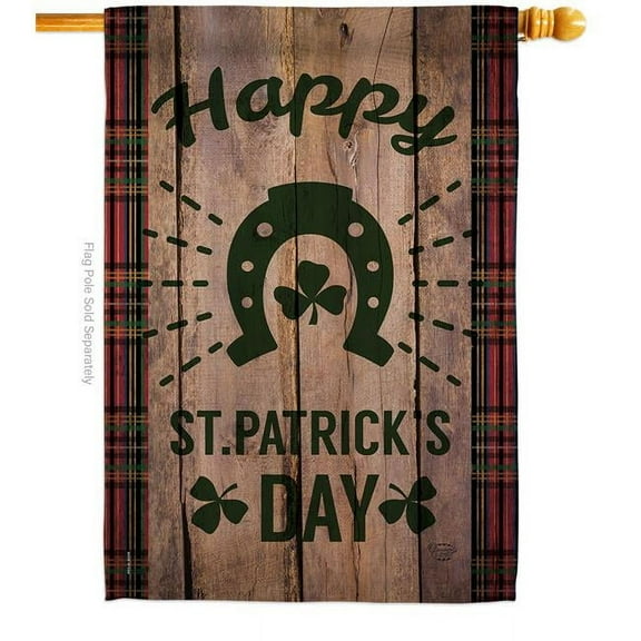 Ornament Collection H191092-BO Lucky St Patricks Day Springtime Double-Sided Garden Decorative House Flag, Multi Color
