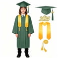 thumbnail image 6 of Odeerbi 5-17 Years Kids Teen Boys Girls Graduation Gown Set Solid Color Long Sleeve Robe with Stole, Cap & Honor Cord, Complete 4-Piece Outfit, 6 of 6
