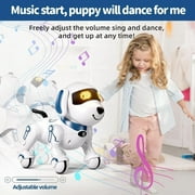 BEEPRINCESS Robot Dog, Smart Programmable RC Electronic Pet Puppy with Early Education Function, White/Blue