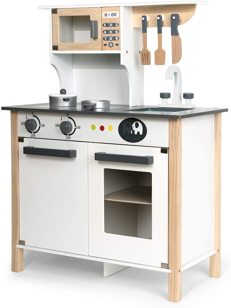 ROBUD Kids Kitchen Playset Wooden Small Play Kitchen Pretend Cooking