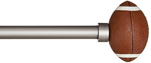 Photo 1 of Basics Decorative 5/8 Curtain Rod with Football Finials, 86-120