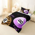 thumbnail image 2 of Castle Fairy Lucky 8 Ball Print Twin Comforter Sets 2pcs, Leopard Pattern Bedding Set, Purple Brown Black,Black Reversible,1 Comforter and 1 Pillowcase, 2 of 6