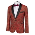 thumbnail image 6 of COOFANDY Men's Floral Dinner Jacket Blazer Stylish Jacquard Suit Jacket Party Wedding Prom Tuxedo Dress Jacket, 6 of 9