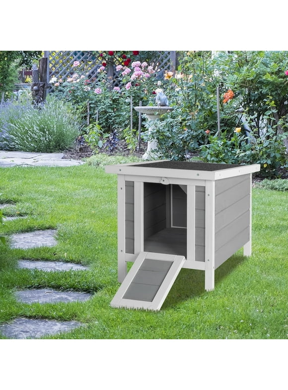 Zimtown 20" Small Chicken Coop Bunny Hutch Cat House Small Animal Poultry Cage Gray
