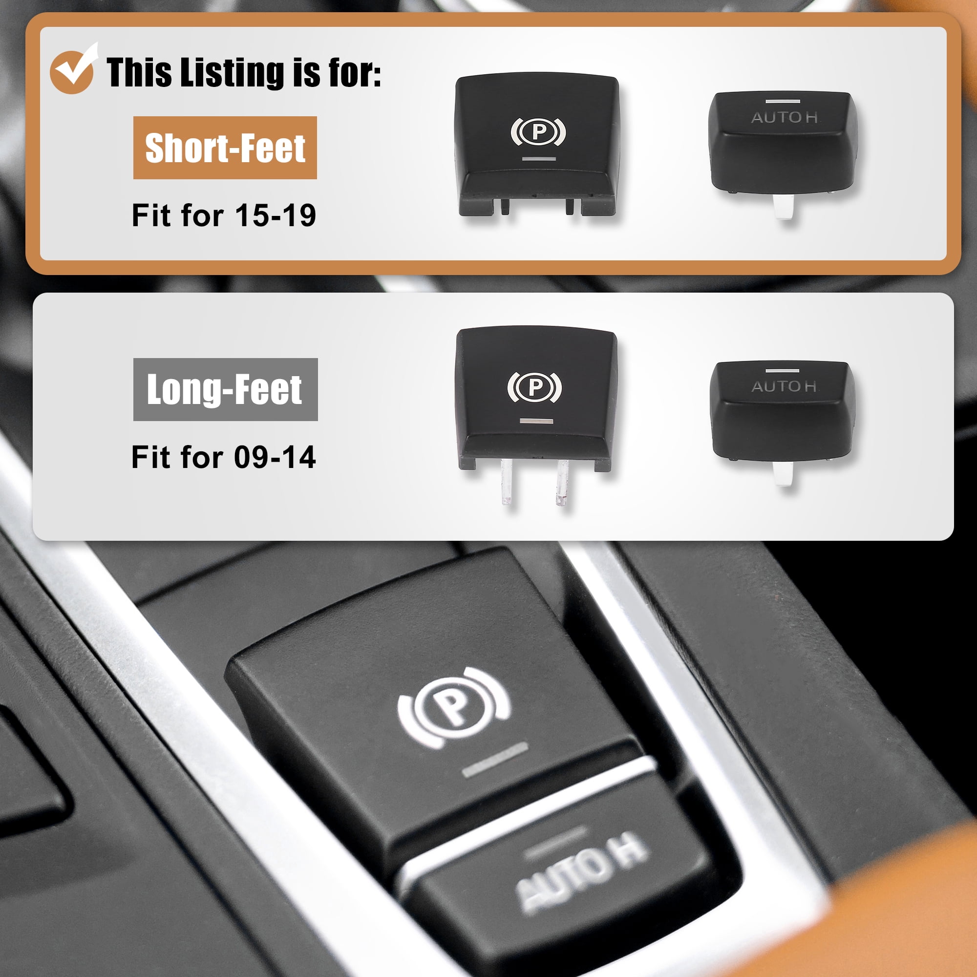 Parking Button Feet Electronic Switch Brake P AUTO H Button Cover for BMW