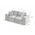 thumbnail image 3 of Aukfa 2-Seater Cloud Comfy Sofa, 79" Oversized Deep Seat Chenille Upholstered Loveseat, Modern Modular Couch for Living Room Bedroom, Black, 3 of 7