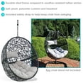 thumbnail image 2 of Sunnydaze Jackson Resin Wicker Egg Hanging Chair with Cushions, Gray, 2 of 10