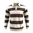 thumbnail image 4 of ClodeEU Men’s Long Sleeve Polos Casual Sweatshirts Tops, Striped Fashion Long Sleeve Pullover Tops, Big and Tall, Size S-3XL, 4 of 5