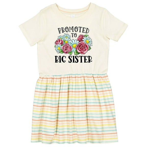 Inktastic Promoted to Big Sister with Flowers Girls Toddler Dress