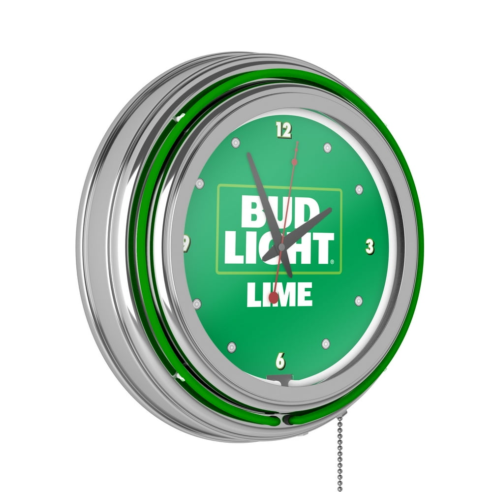 Bud Light Lime 14 Inch Neon Wall Clock