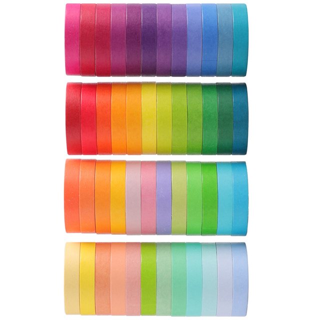 48 Rouleaux de Ruban Washi Coloré Simple Rubans Colorés Autocollants Fournitures de Conduit Matériel de Scrapbooking DIY Compte Manuel Enfant