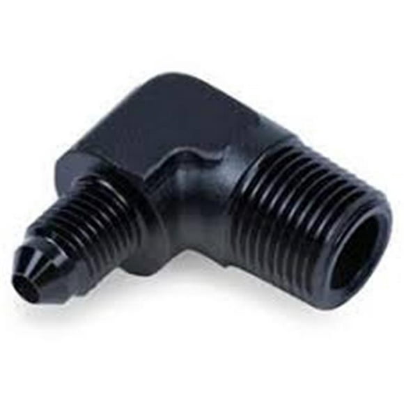 Snow Performance SNO-808-BRD 0.37 in. NPT to 4AN Elbow Water Fitting&#44; Black