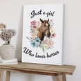 thumbnail image 5 of WFSposter Just A Girl Who Loves Horses Flower Horse Floral Canvas Wall Art Prints Artwork Signs Framed for Home Bedroom Living Room Girls Bedroom Dorm Decor,Horse Lovers Horse Riders Girls, 5 of 7