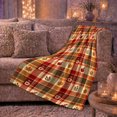 thumbnail image 6 of Rustic Autumn Farmhouse Plaid, Festive autumn celebration Scene, Warm Flannel Blanket for Ranch House and Living Room with Detailed Artwork, Art Lovers autumn celebration Gift, Festive Home Decor, 6 of 9