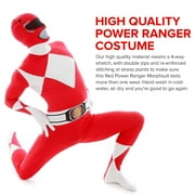 Morphsuits الكبار الأحمر حارس القوة Morphsuit الرجال خارقة الهوى فستان زي هالوين الأحمر XL
