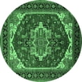 thumbnail image 1 of Ahgly Company Indoor Round Oriental Emerald Green Industrial Area Rugs, 6' Round, 1 of 4