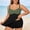 Army Green, variant on Plus Size Tankini Top for Women - Floral Print V-Neck Swim Top with Adjustable Straps, Modest Tummy Coverage Swimsuit Top Only