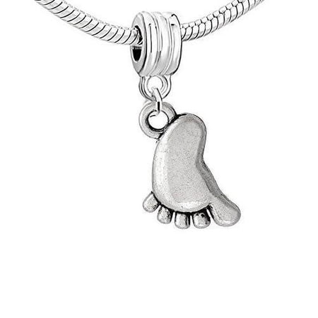 Sexy Sparkles Precious Baby Feet Charm Bead Compatible With All Major Brand Bracelets - Zinc Metal Alloy, 1 Charm