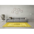 thumbnail image 3 of Ahgly Company Machine Washable Indoor Round Medallion Yellow Traditional Area Rugs, 8' Round, 3 of 4