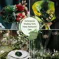 thumbnail image 3 of 25pcs Emerald Green Artificial Flowers Foam Fake Dark Hunt Green Rose with Stems 8 Leaves Real Looking Faux Roses for Wedding Bouquets Bridal Shower Centerpieces Arrangements Party Tables Decorations, 3 of 11