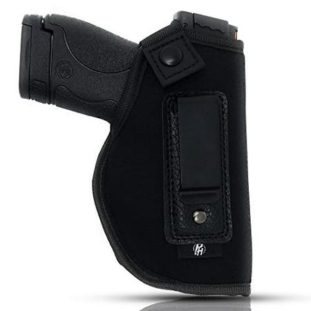 IWB Gun Holster By PH - Concealed Carry Soft Material | Soft Interior | Fits MP Shield 9mm.40.45 Auto/ GLOCK 26 27 29 30 33 42 43/ Ruger LC9, LC380 | Taurus Slim Line, PT111 | Springfield (Best Open Carry Holster For Glock 19)