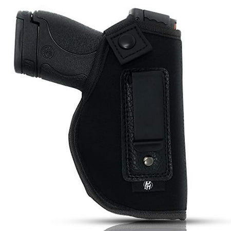 IWB Gun Holster By PH - Concealed Carry Soft Material | Soft Interior | Fits MP Shield 9mm.40.45 Auto/ GLOCK 26 27 29 30 33 42 43/ Ruger LC9, LC380 | Taurus Slim Line, PT111 | Springfield (Best Iwb Holster For Ruger Lc9)