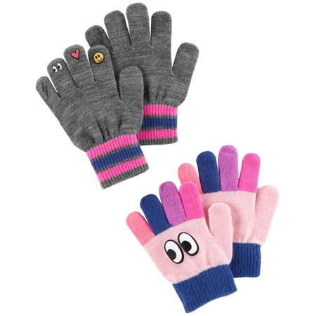 - OshKosh B'gosh Little Girls' 2-Pack Icons Gripper Gloves, 4-14 Kids